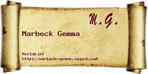 Marbeck Gemma névjegykártya